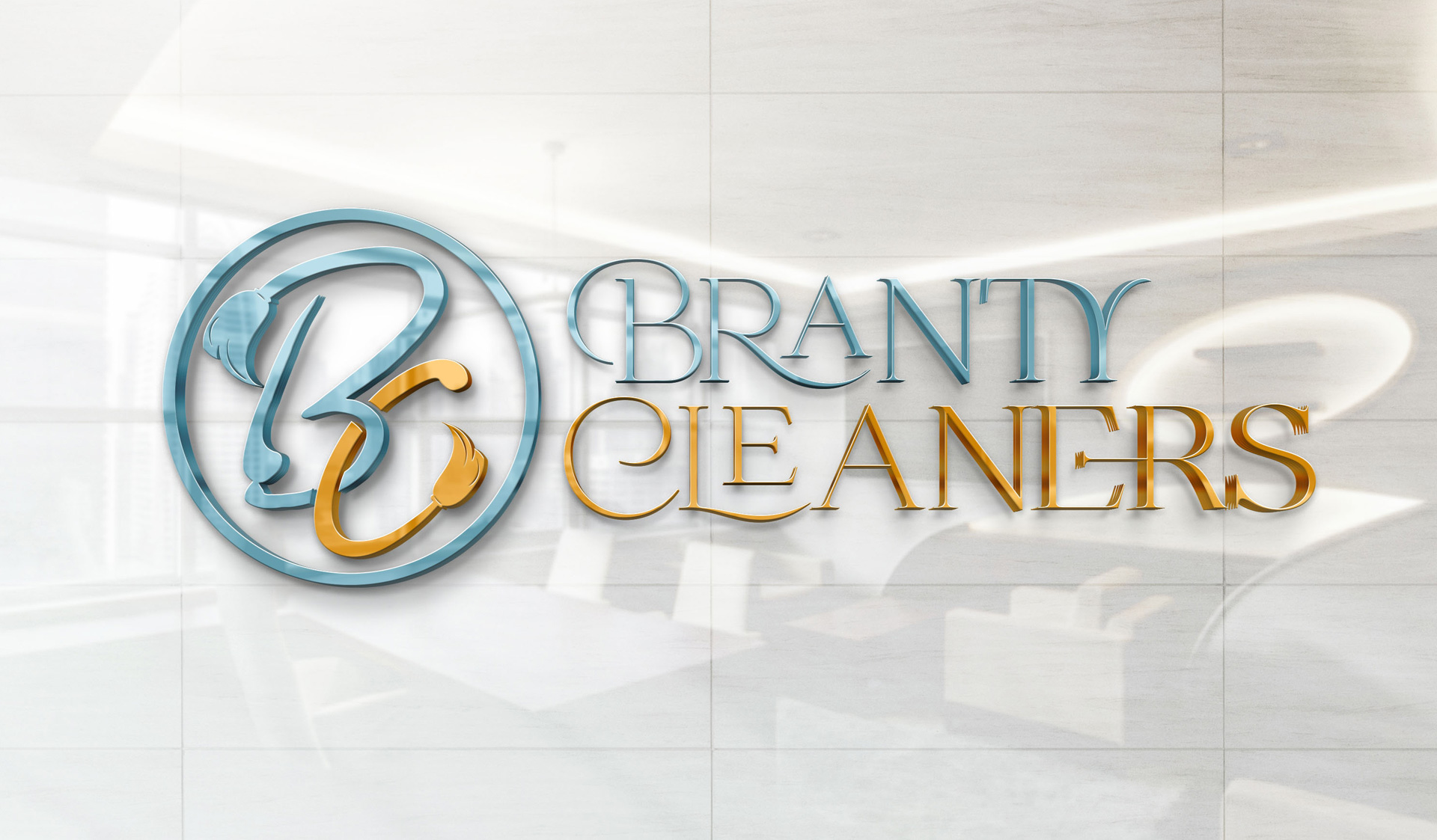 Branty Cleaners Logo Mockup