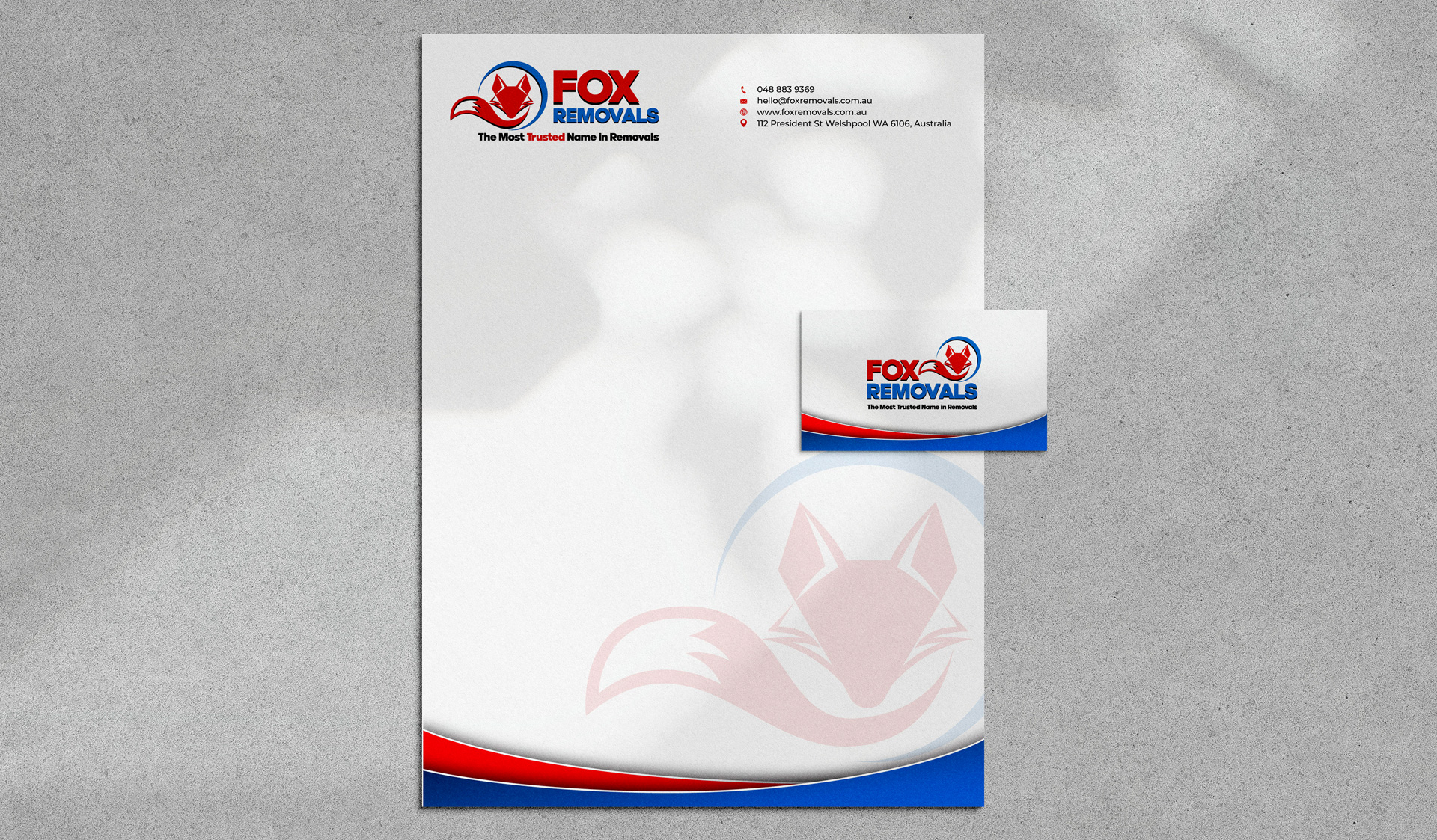 Fox Removals Brand Stationery Design