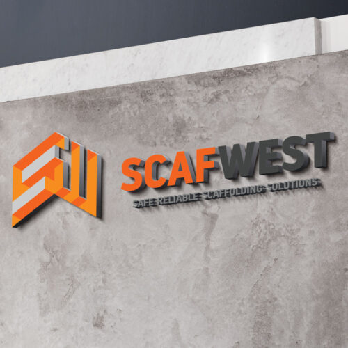 ScafWest Logo Branding on Wall